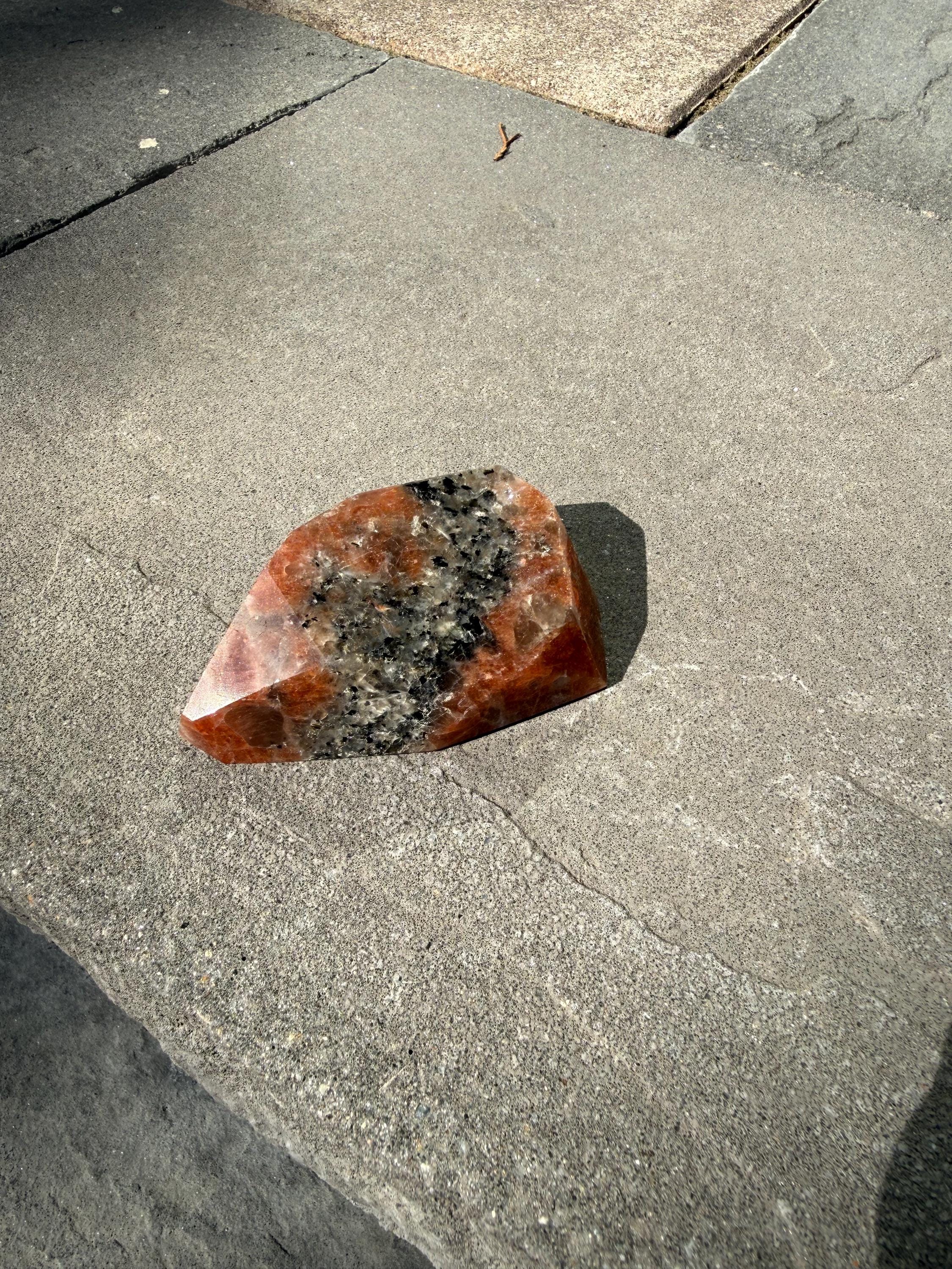 Confetti Sunstone Crystal Freeform • High Flash Polished Stone • Orange Sparkle Gemstone • Healing Crystal Decor 6