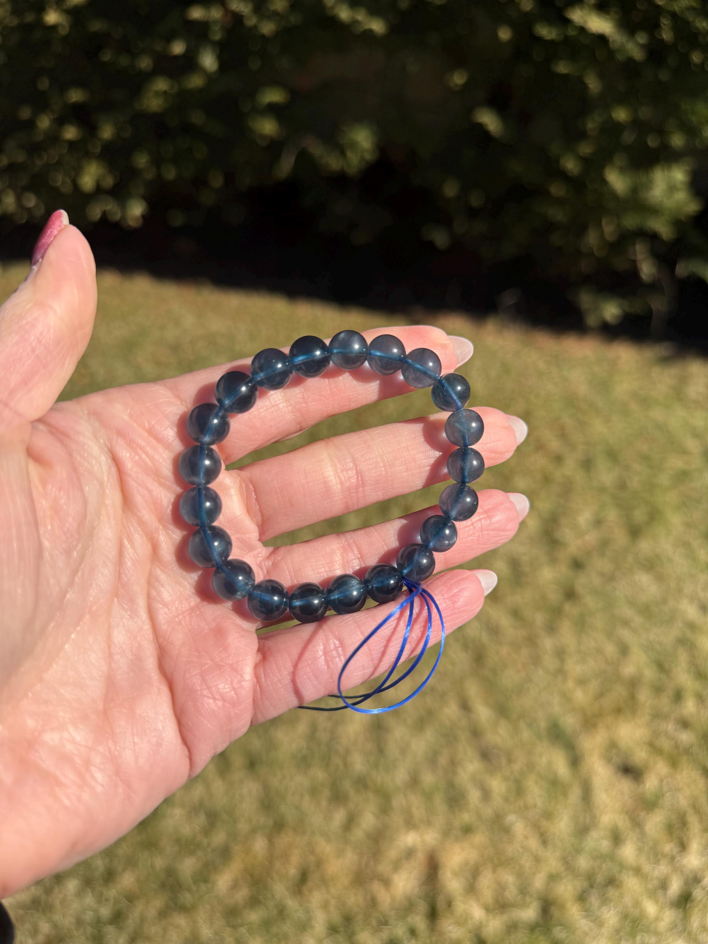 Blue Fluorite Crystal Bracelet • Calming Energy • Spiritual Jewelry • Healing Stone Bracelet • Intuition & Clarity 9