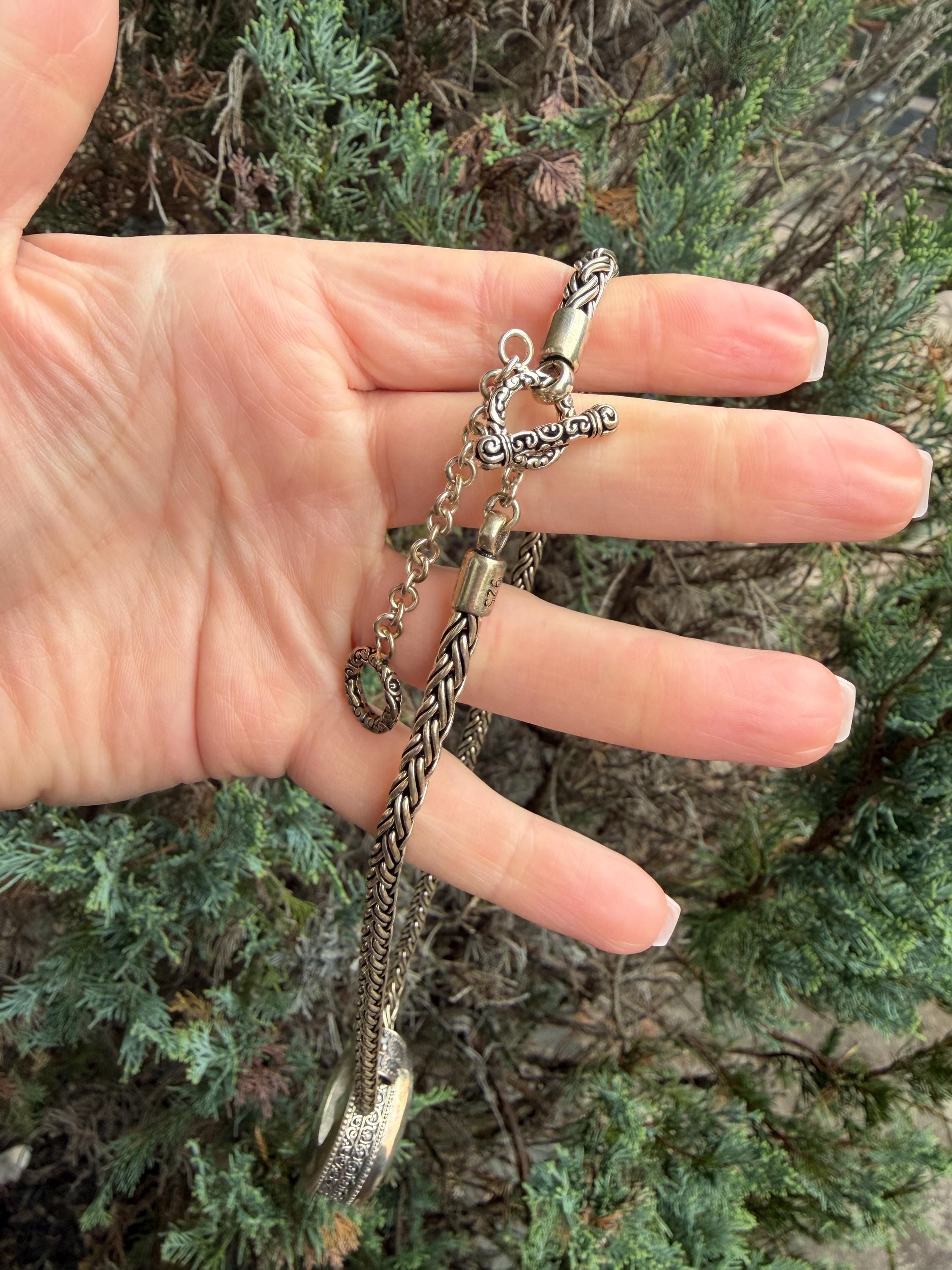 Faceted Rutilated Quartz Pendant, Black Rutile Sterling Silver Ornate Necklace 12