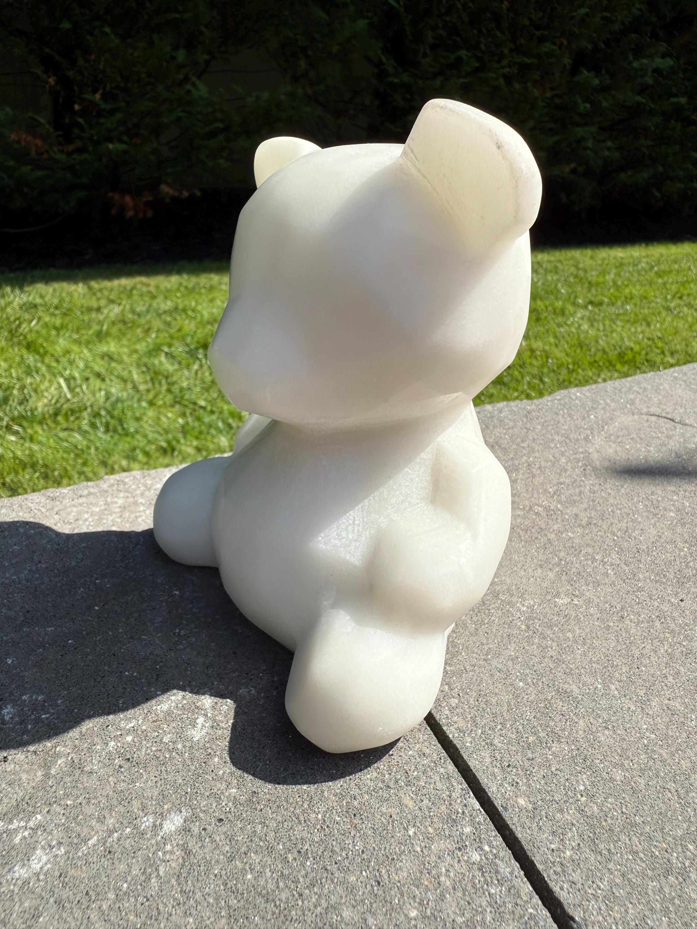 XL White Jade Bear Carving • Hand Carved Crystal Animal Sculpture • Spiritual Decor 3