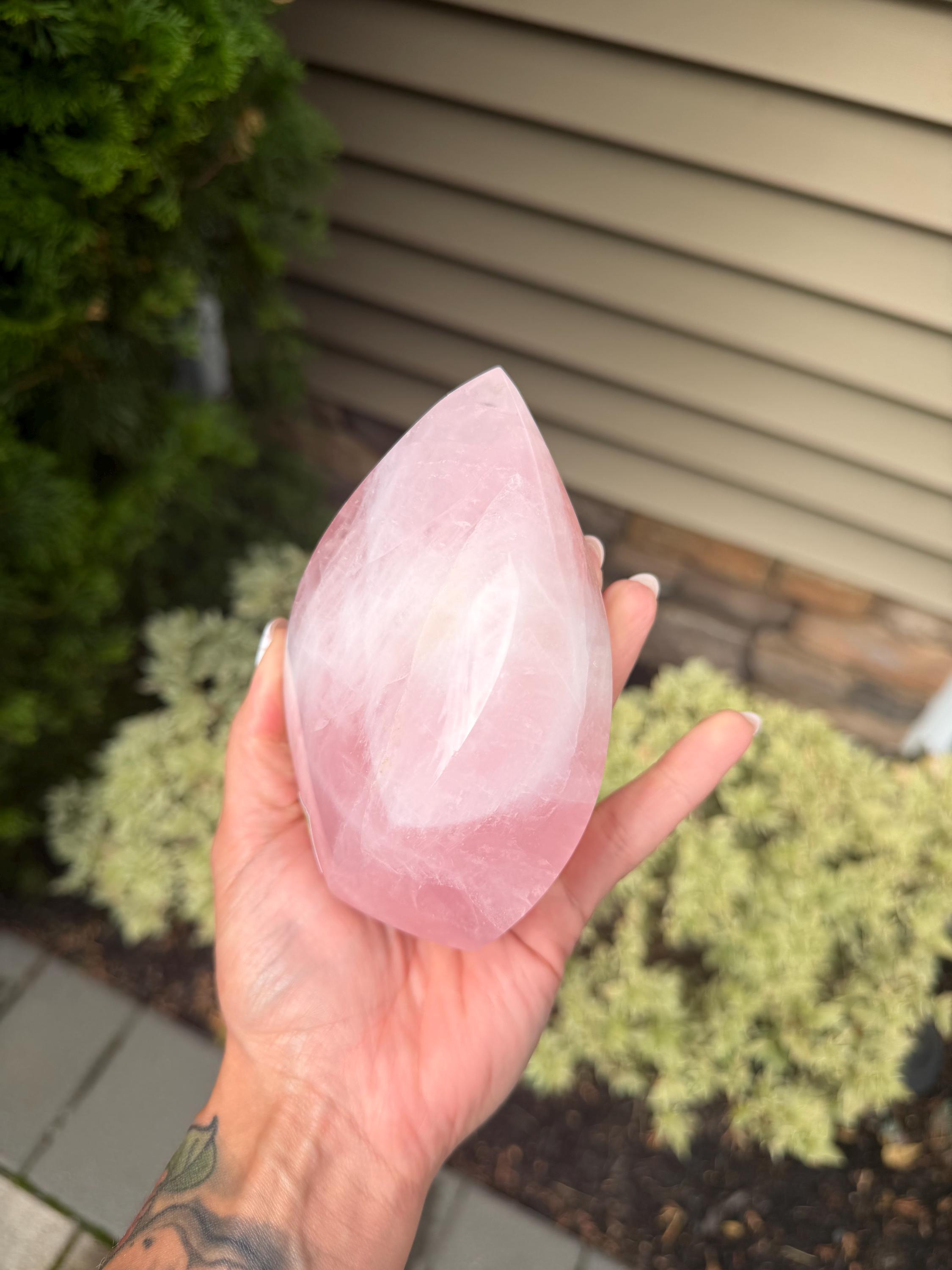 Brazilian Rose Quartz Crystal Flame 16