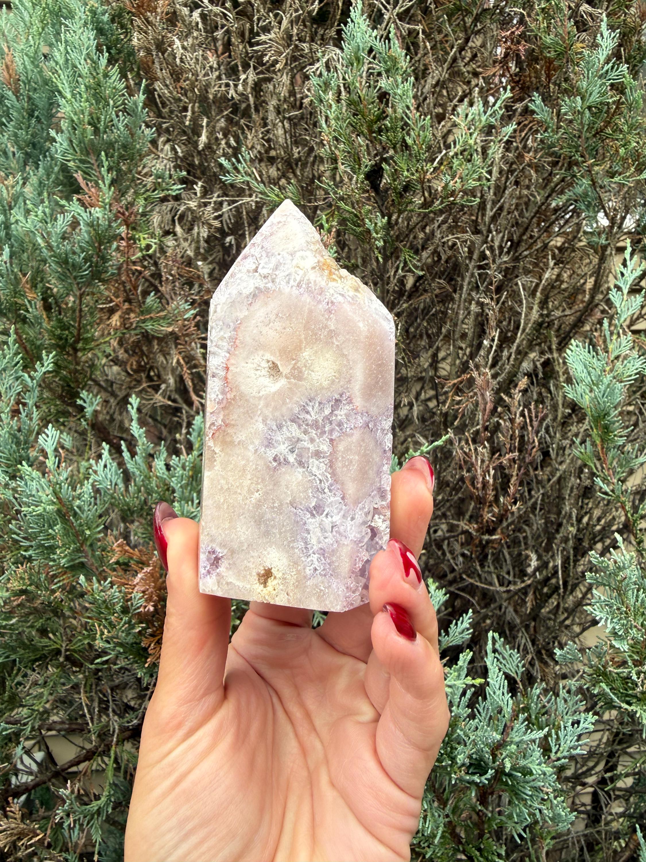 Pink & Purple Amethyst Crystal Tower • Sparkling Druzy Quartz Point • Natural Healing Crystal • Gemstone Decor 9