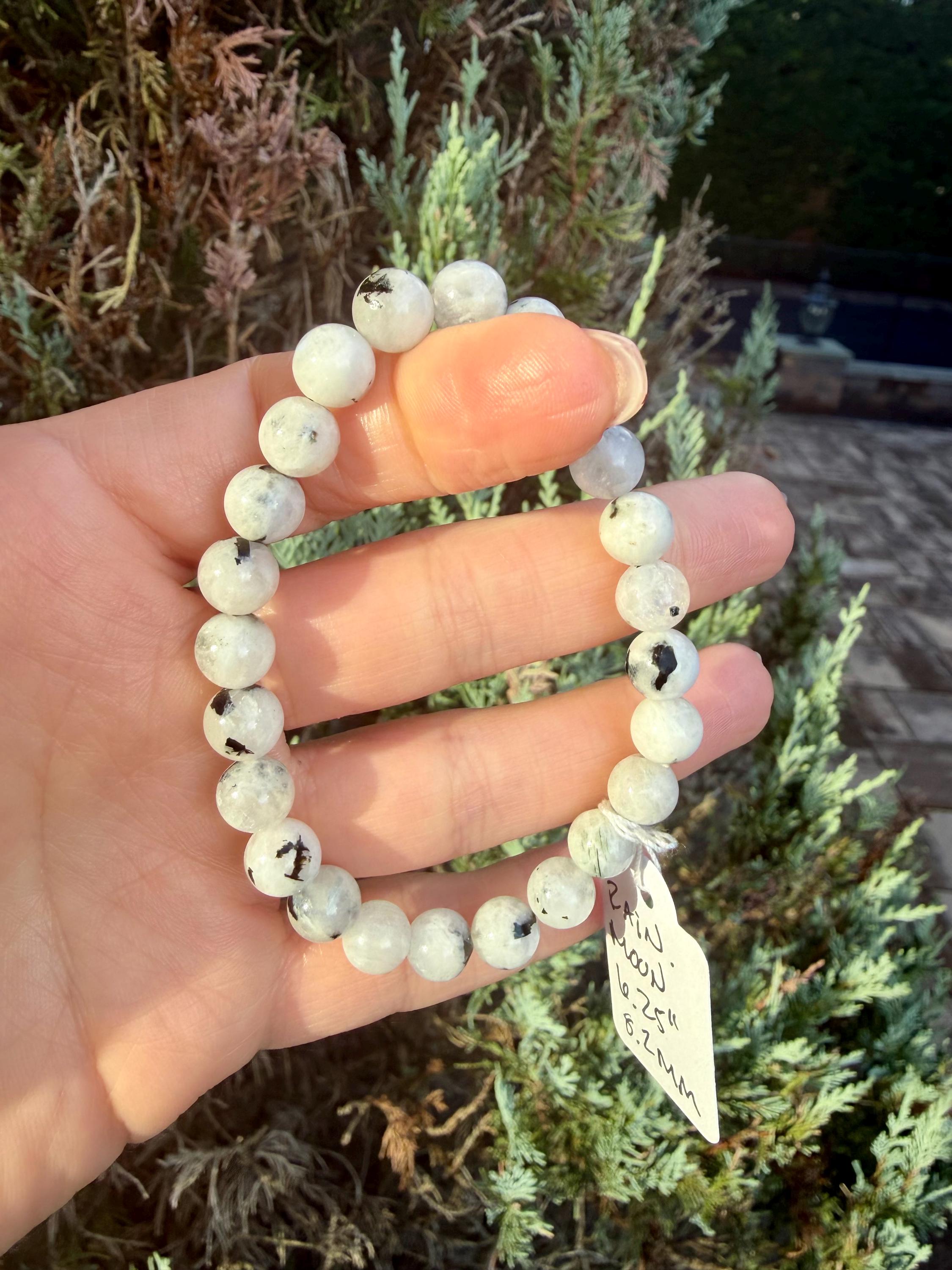 Rainbow Moonstone 8mm Beaded Bracelet • Blue Flash Intuition Stone, Feminine Energy Jewelry 9