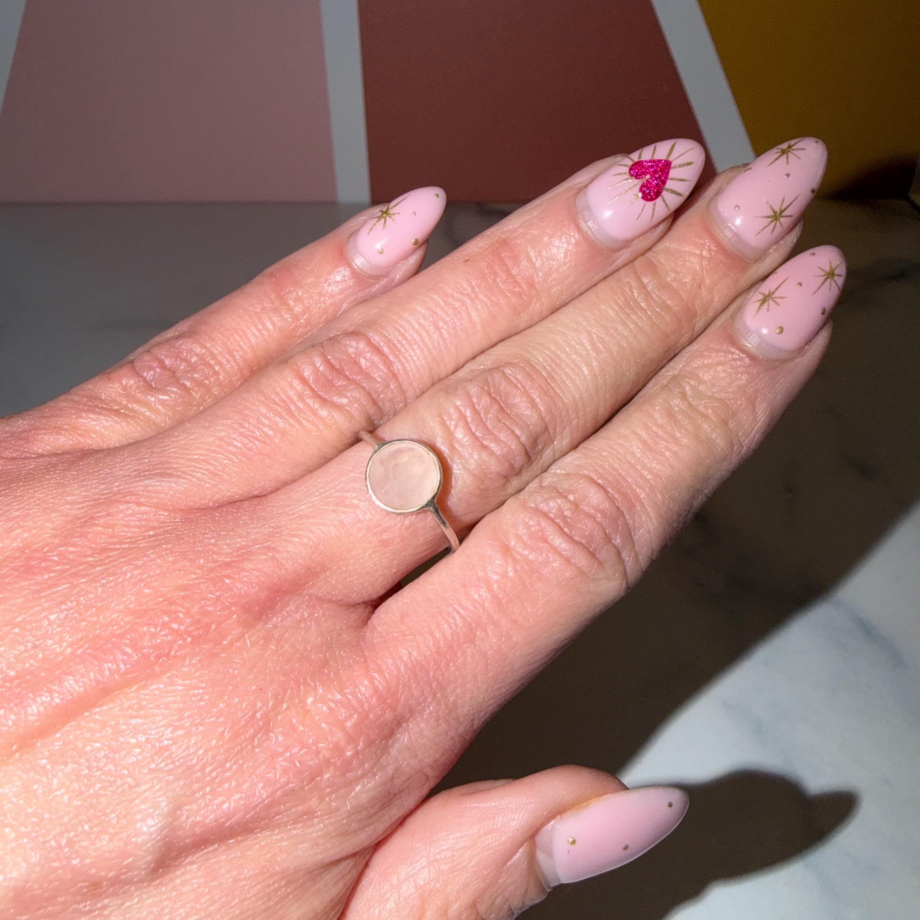 Dainty Rose Quartz Ring • Faceted Sterling Silver Minimalist Jewelry (Size 7) 3