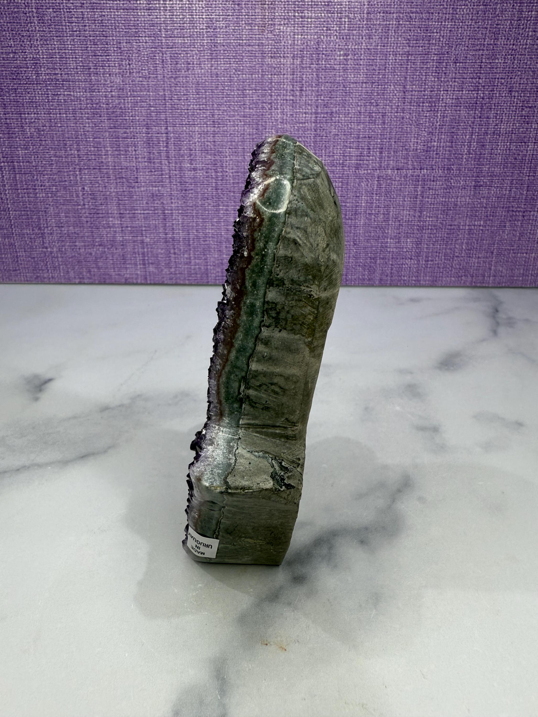 Large Amethyst Druzy Hamsa Hand Carving • Spiritual Protection, Peace Decor 6