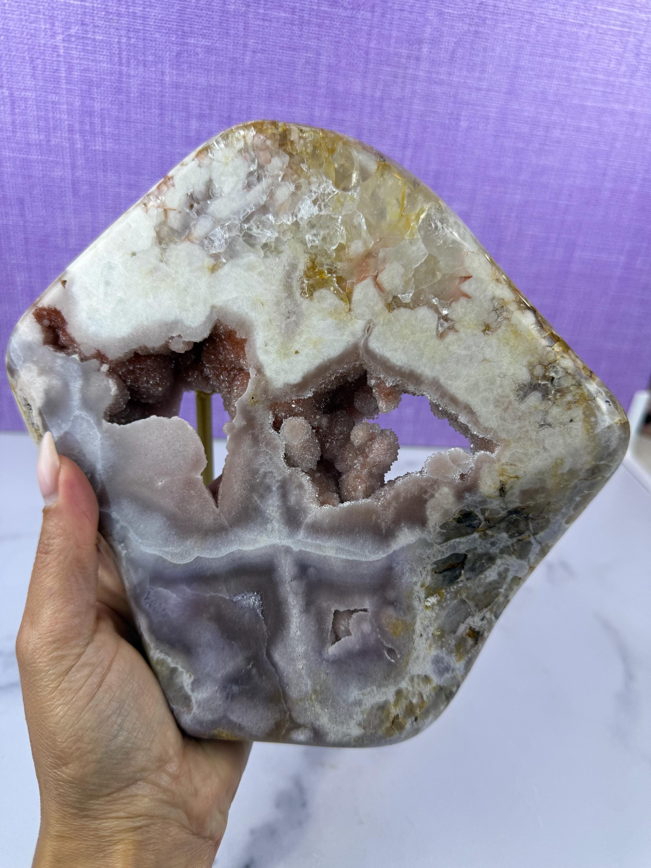 Pink Purple Amethyst Druzy Crystal Display on Stand from Brazil • Sparkling Mineral Specimen 5