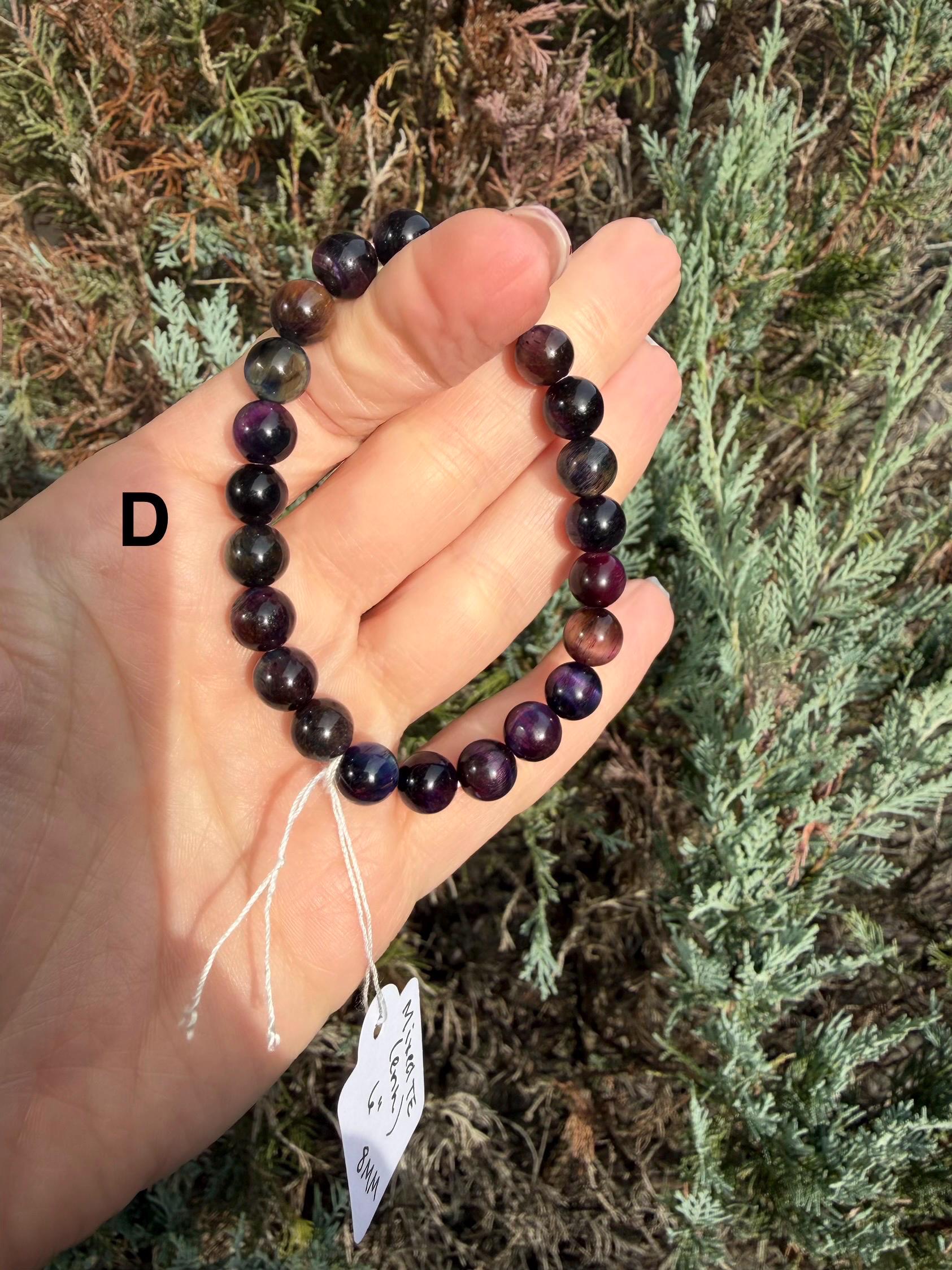 Tiger's Eye Beaded Bracelet • Natural Gemstone Protection Crystal Jewelry 14