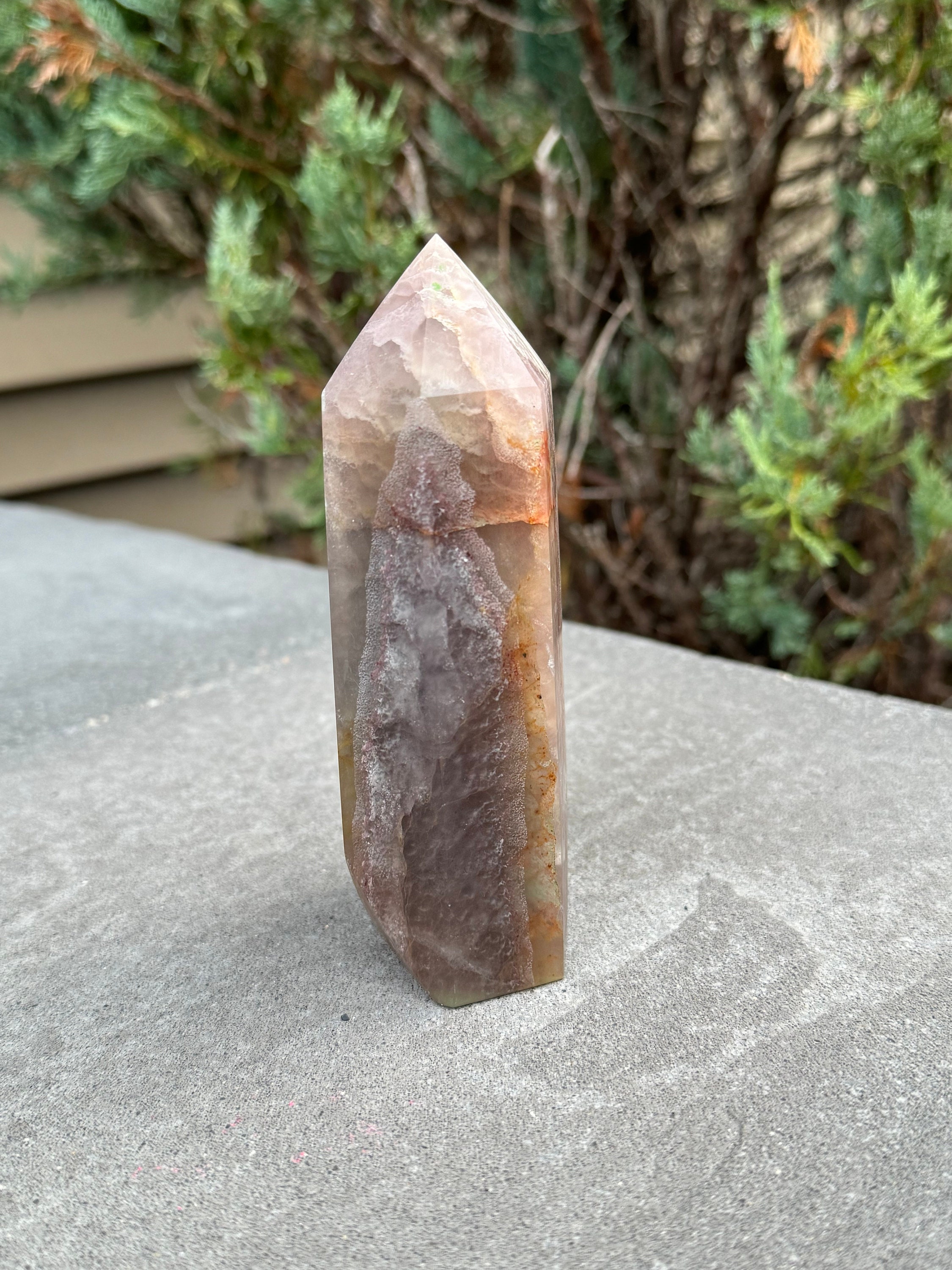 Banded Feather Fluorite Tower • Natural Crystal Decor, Healing Stone, Polished Point 7