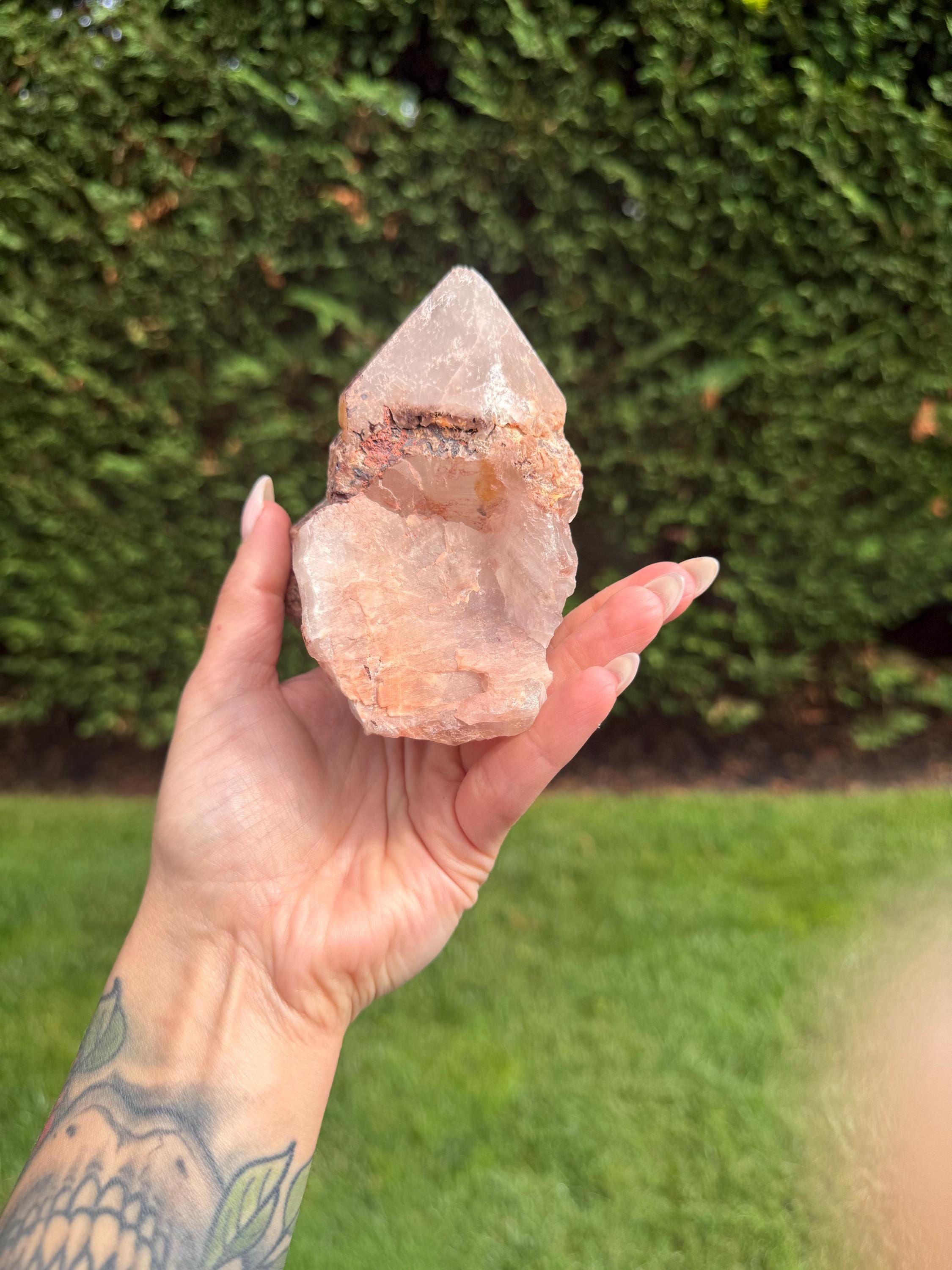 Hematite Included Quartz Crystal Cluster: Grounding & Energizing Natural Indian Specimen 10