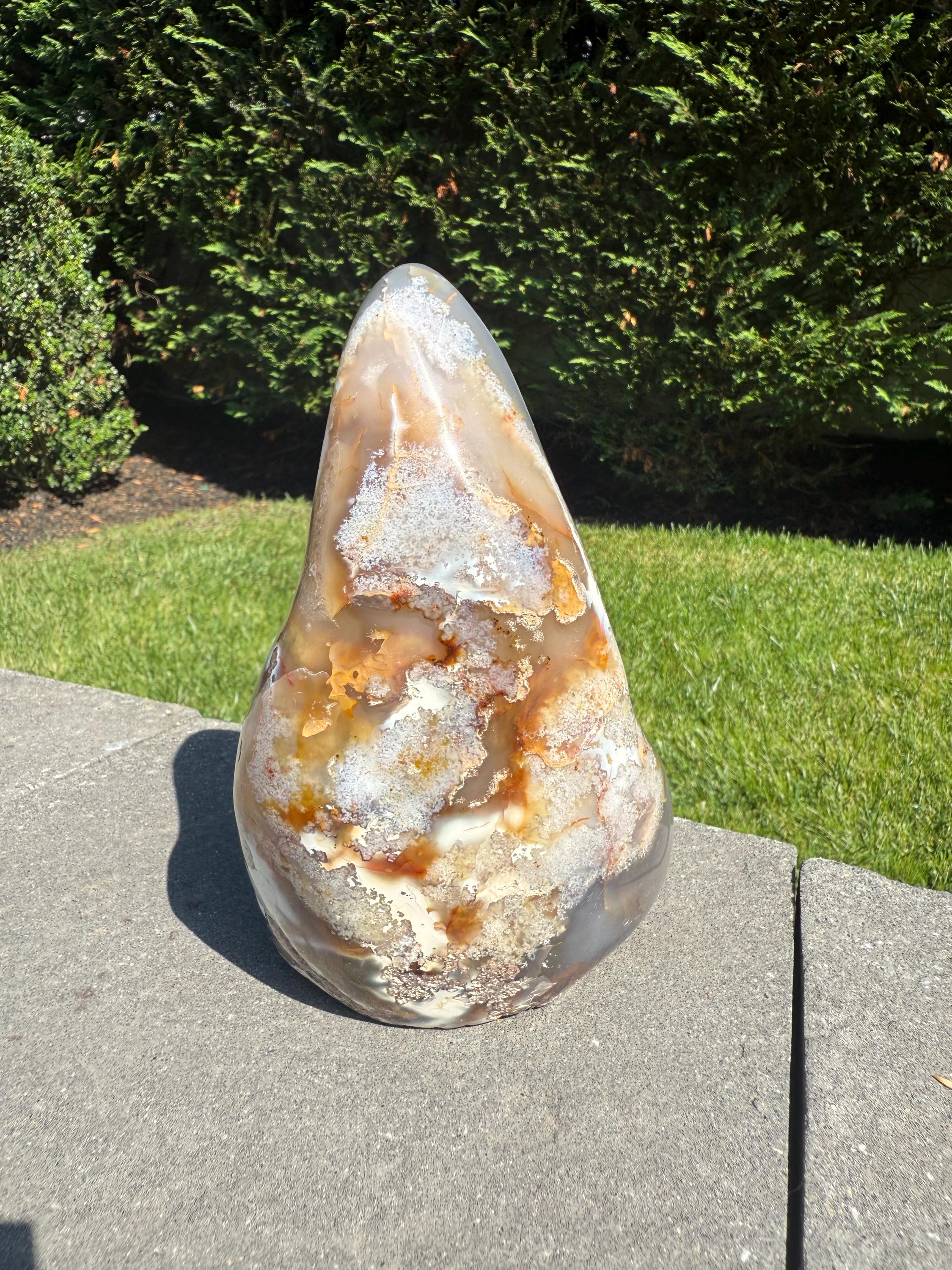 XL Orca Agate Moss Agate Druzy Freeform Statement Crystal Home Decor 8