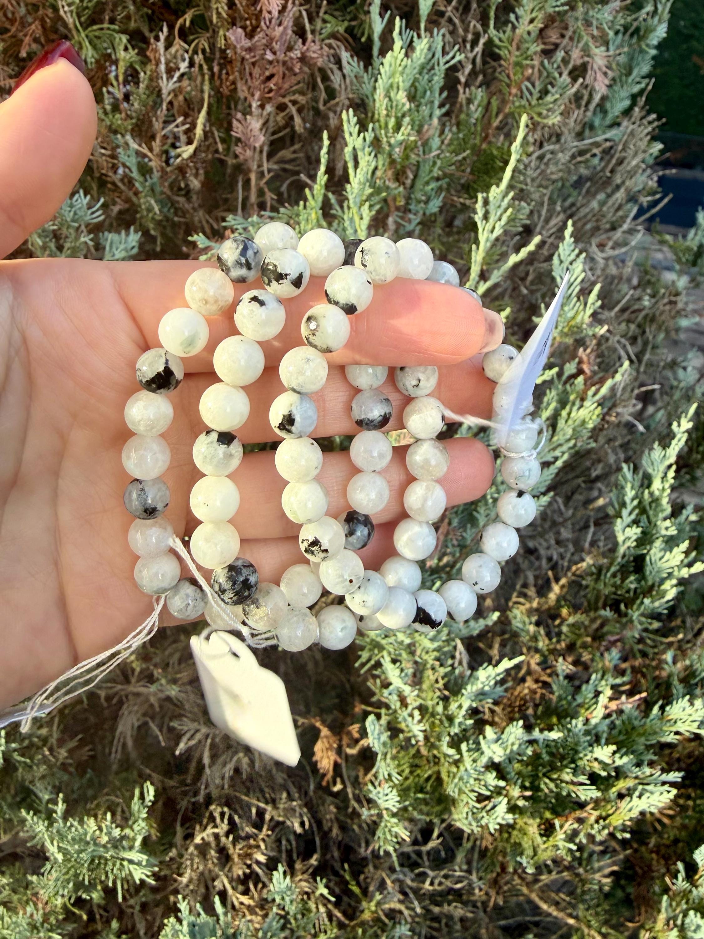 Rainbow Moonstone 8mm Beaded Bracelet • Blue Flash Intuition Stone, Feminine Energy Jewelry 4