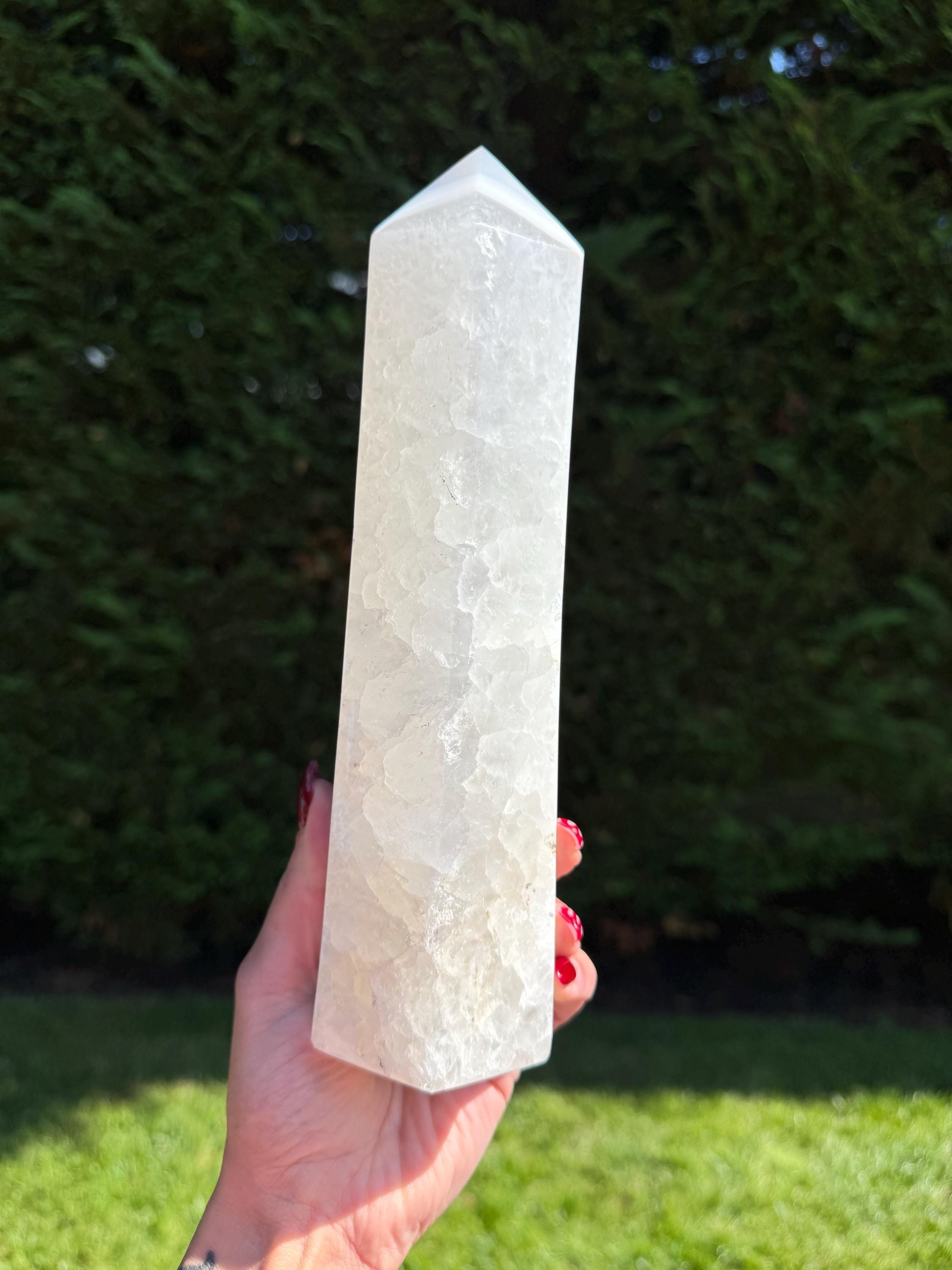 XL Blue Banded Agate Quartz Crystal Tower • Polished Point, Natural Mineral Specimen 5