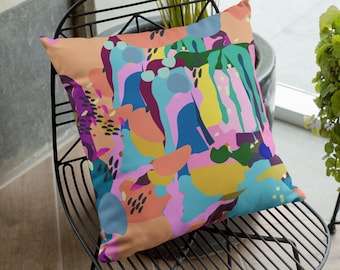 Throw Pillows | Five sizes | Velveteen | Linen Cotton | Vibrant 80s pastel | contemporary