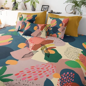 Premium Cotton duvet set in contemporary Abstract shapes |  King Duvet Cover and all sizes