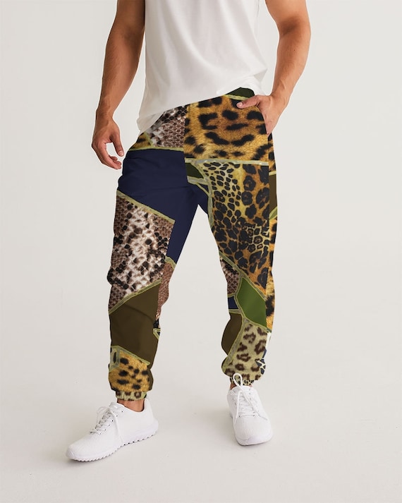 Animal print track clearance pants