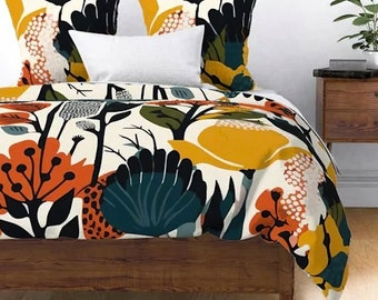 Botanical Floral Cotton Duvet Cover Set: Eco-Friendly Modern Bedding