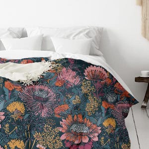 Premium katoenen dekbedovertrekset met modern Australisch wilde bloemenpatroon | King Dekbedovertrekset en alle maten | Dekbedset met bloemen