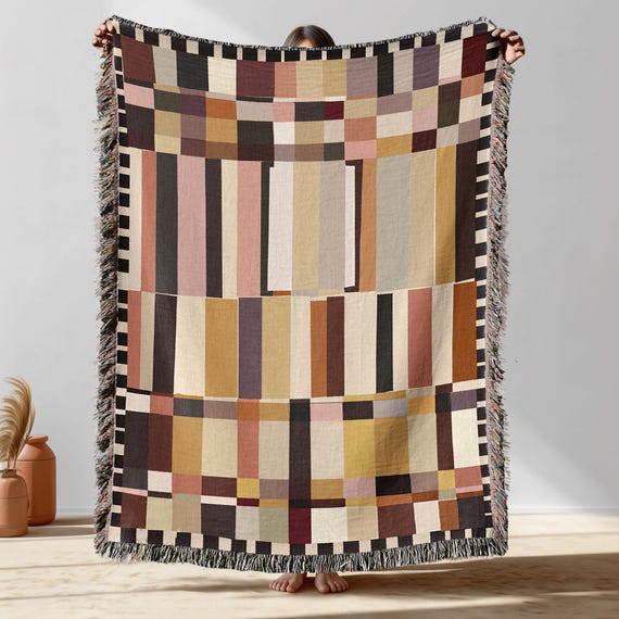 Striped Woven Throw Blanket Large Boho Throw Blanket Stripe