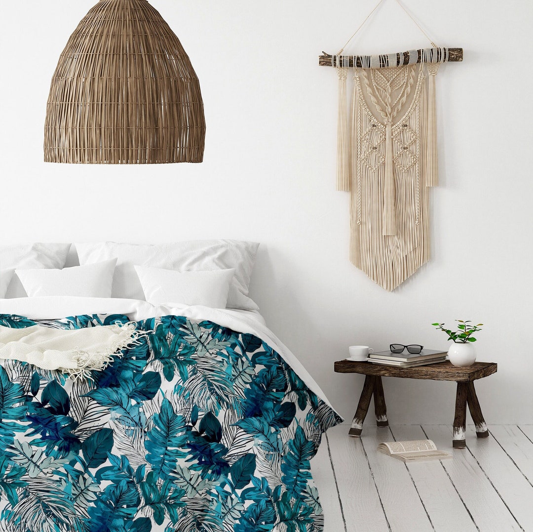 Premium Cotton Duvet Cover Set With Contemporary Beach Vibes in Blue