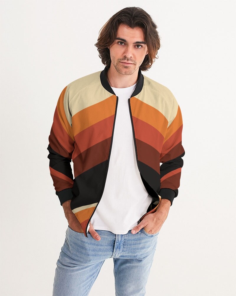 Bomber jacket with striped collar store