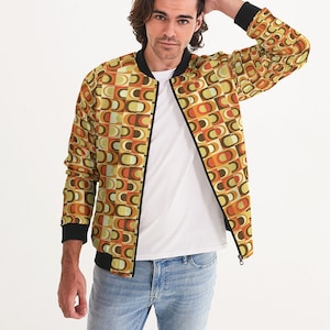 Men&#39;s Bomber Jacket 70s inspired print