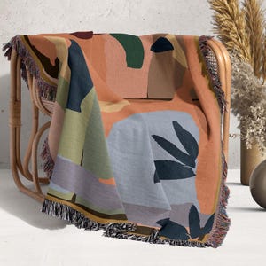 大きな織りブランケット | 現代風モダンタペストリー | MCMレトロブランケット