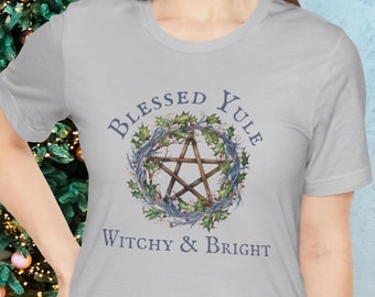 Yule Winter Solstice Shirt,  Blessed Yule Witchy and Bright Shirt, Yule Pagan Holiday Shirt, Pagan Clothing, Gift for Witch, Wiccan Pentacle