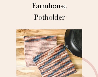 PATTERN ONLY Crochet Farmhouse Potholder