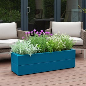 Window Flower Box Planter Bespoke Size & Colour Handmade Solid Long Narrow Trough