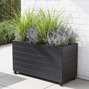 Handmade Wooden Outdoor Planter Box: Custom Size, Optional Wheels