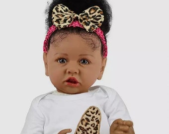 Beautiful African American Reborn Baby Toddler Doll 20 inch