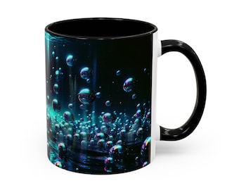 Mugs for Bubble Lovers, Bubble inspired, Coffee Mug, Soup Cups, Multi-color Bubble Accent Coffee Mugs, Accent Coffee Mug, 11oz