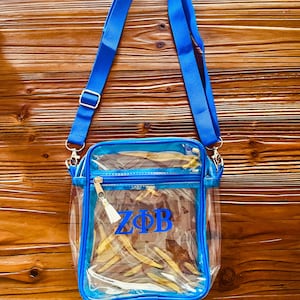 Zeta Phi Beta Go-Getter Crossbody Clear Bag with Tassel