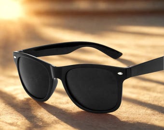 Gafas de sol de estilo clásico: protección UV con estuche y paño de limpieza.