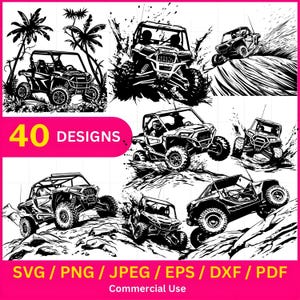 Bundle UTV svg png, clipart vectoriel véhicule tout-terrain, graphiques côte à côte, fichier coupé VTT, décalcomanies UTV pour Cricut pdf, jpeg, dxf, eps