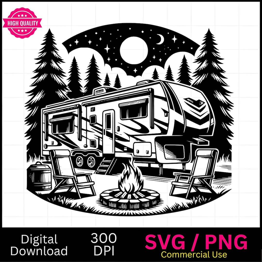 RV Campground Laser Cut File | RV Camp SVG | Outdoor Camping Wood Sign ...