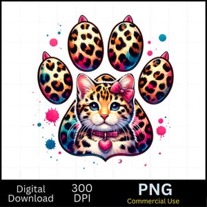 Französische Bulldogge Katzenpfote Aquarell Sublimation Digitaler Download PNG Katze Design Geschenk für jemanden, der französische Bullcats liebt