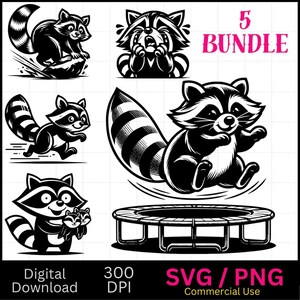 Funny Raccoon SVG Clipart: Trash Panda Cutfile (Digital Download)