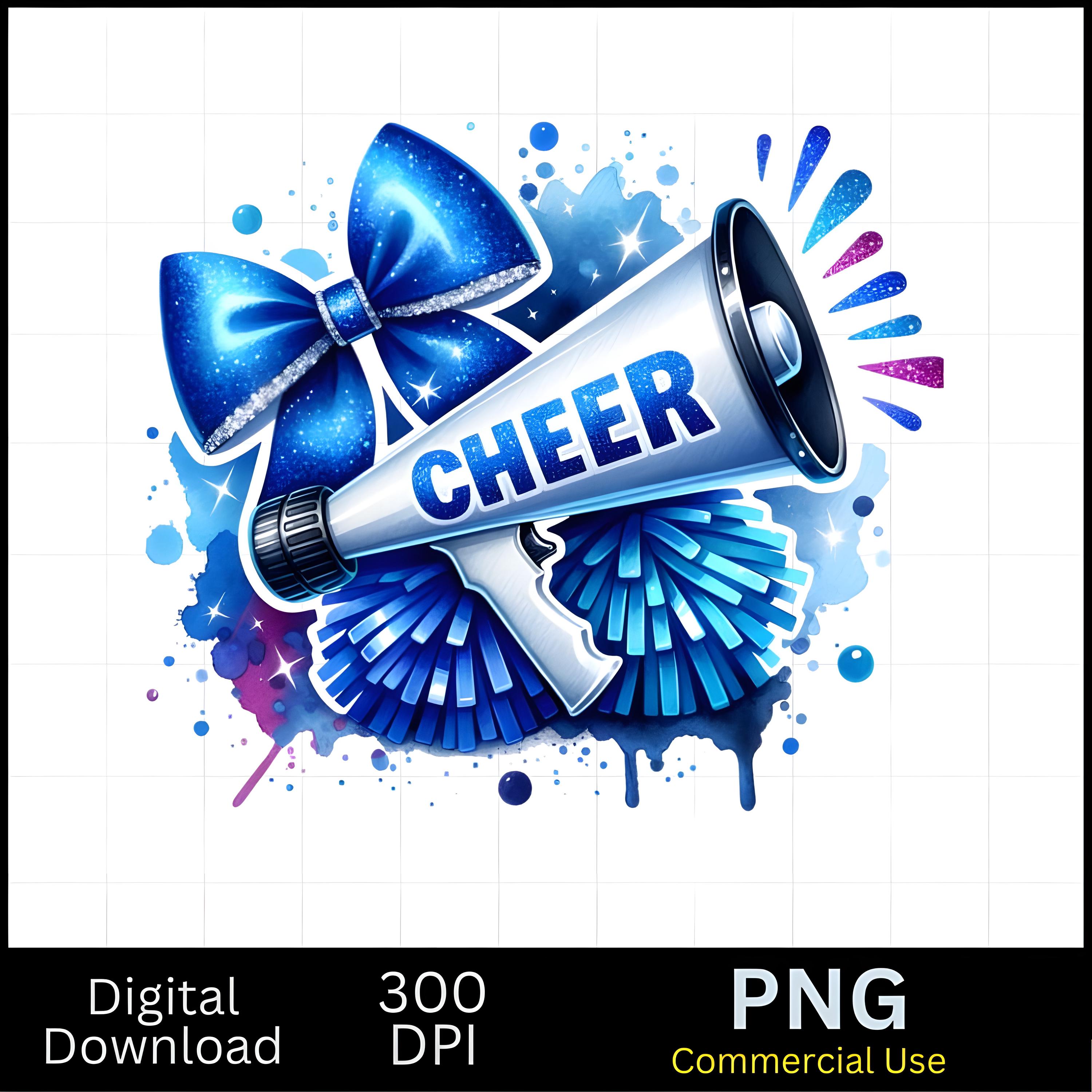 Cheer Watercolor Sublimation Digital Download PNG Cheerleading Design