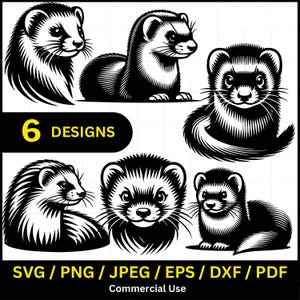 Weasel Wildlife Laser Cut File: SVG, PNG, JPG (Digital Download)