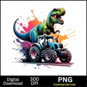 Dinosaur Watercolor Sublimation Digital Download PNG Shirt Design