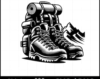 Hiking SVG Bundle: Boots, Forest, Vector Clipart (Digital Download)