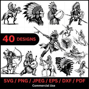 Native American Laser Cut SVG Bundle | Tribal Laser Files for Wood Signs | Glowforge xTool LightBurn Engraving | Digital Download