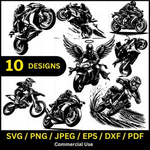 Sport Bike Big Motorcycle Racing Motor Rider Roadster bundel PNG laserbestand, gesneden vector Coaster zwart wit CNC hout pdf, jpeg, dxf, eps