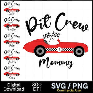 Pit crew verjaardag SVG, racewagen familie png, pit crew familie png, pit crew mama, papa, broer, zus, warmteoverdracht