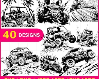 UTV Laser Cut File Bundle | Off Road SVG | Side by Side Vehicle Design | Glowforge xTool LightBurn File | Wood Sign Digital Download