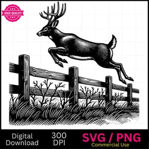 Buck Jumping Fence Laser Cut File | Rustic Deer SVG for Wood Sign ...