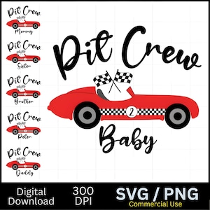 Two Fast Pit Crew Birthday: Racing Family SVG PNG (Digital Download)