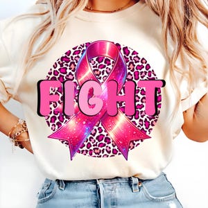Fight Breast Cancer Pink Ribbon PNG: Awareness Design (Digital Download)