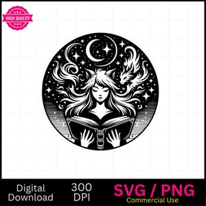 Gráfico do leitor de dragão | Presente para leitores vorazes, presente para leitores de fantasia | Livro do leitor de dragão místico celestial | Svg, Png